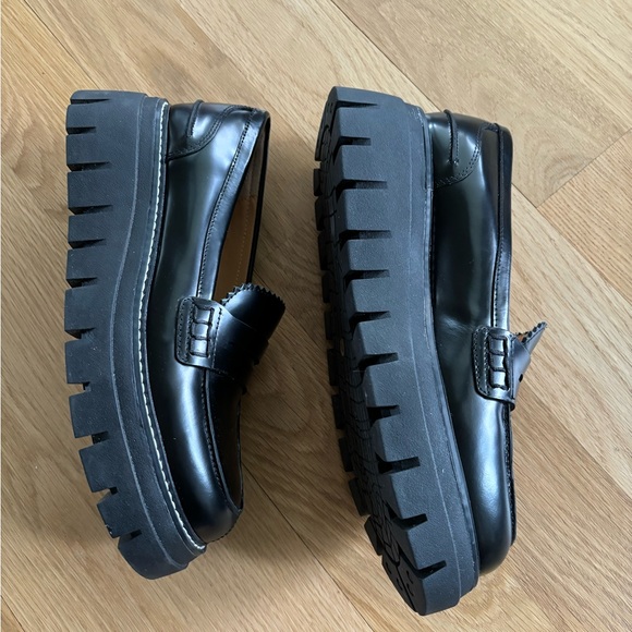 J/Slides black lug sole loafers Size 8.5 - Picture 2 of 11